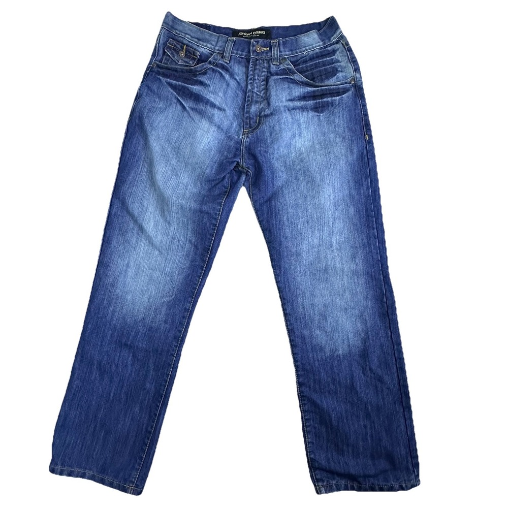 Jordan Craig Men's Straight-Leg Denim Jeans 36×32 Blue Fade‎ Wash Y2K Streetwear